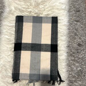 Black, White & Gray Plaid Scarf